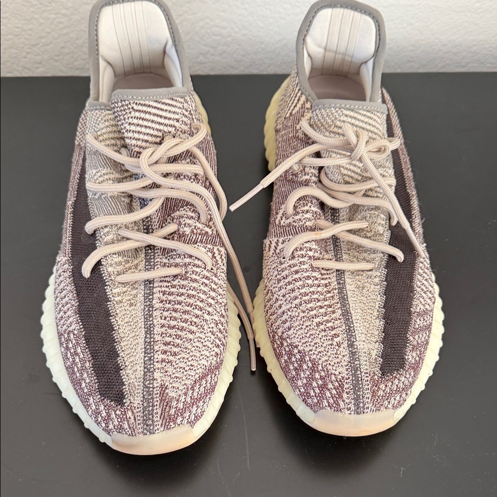 Adidas Yeezy Boost 350 Stylish Knit Sneakers in Beige and Brown
